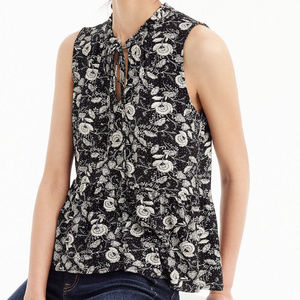 J CREW RuffleTrim Tie Front Top in Floral S NWT